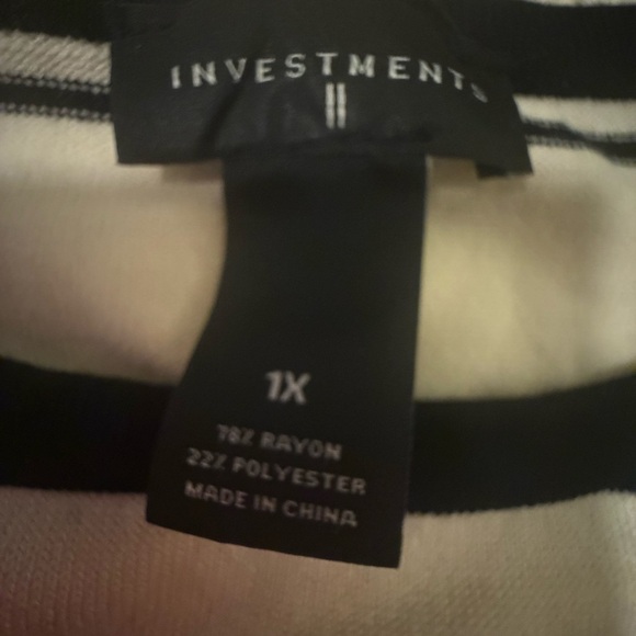 Women’s Striped Crewneck Sweater Black Tan Beige Long Sleeve Size M - Picture 4 of 6